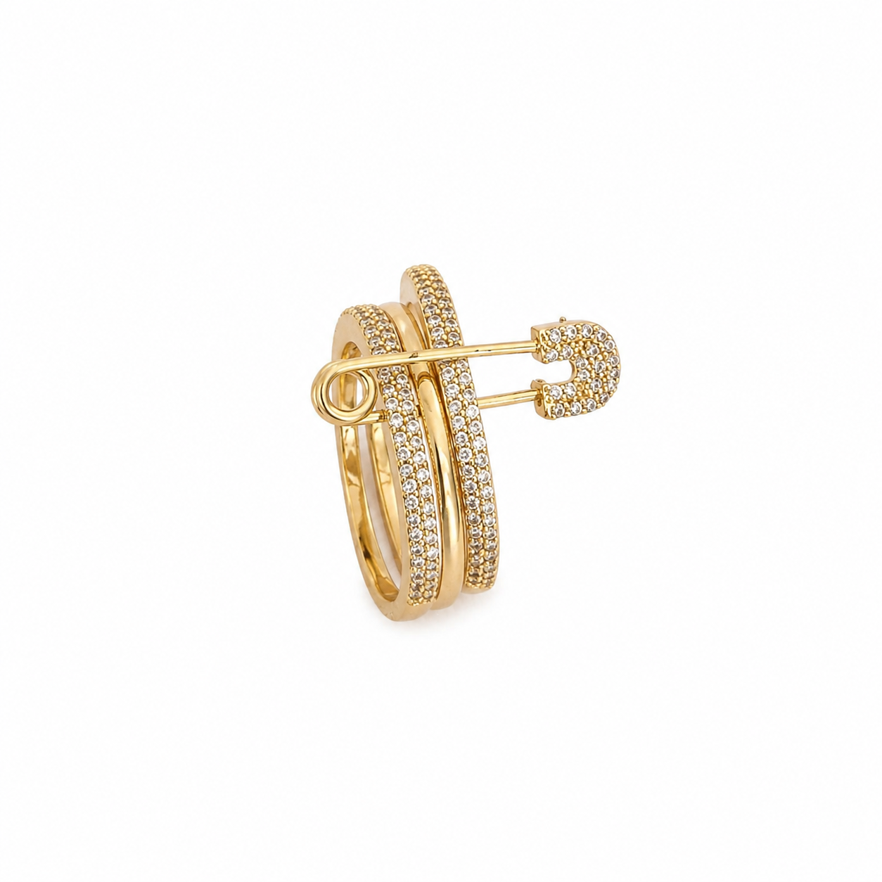 Gold Safety Pin Ring