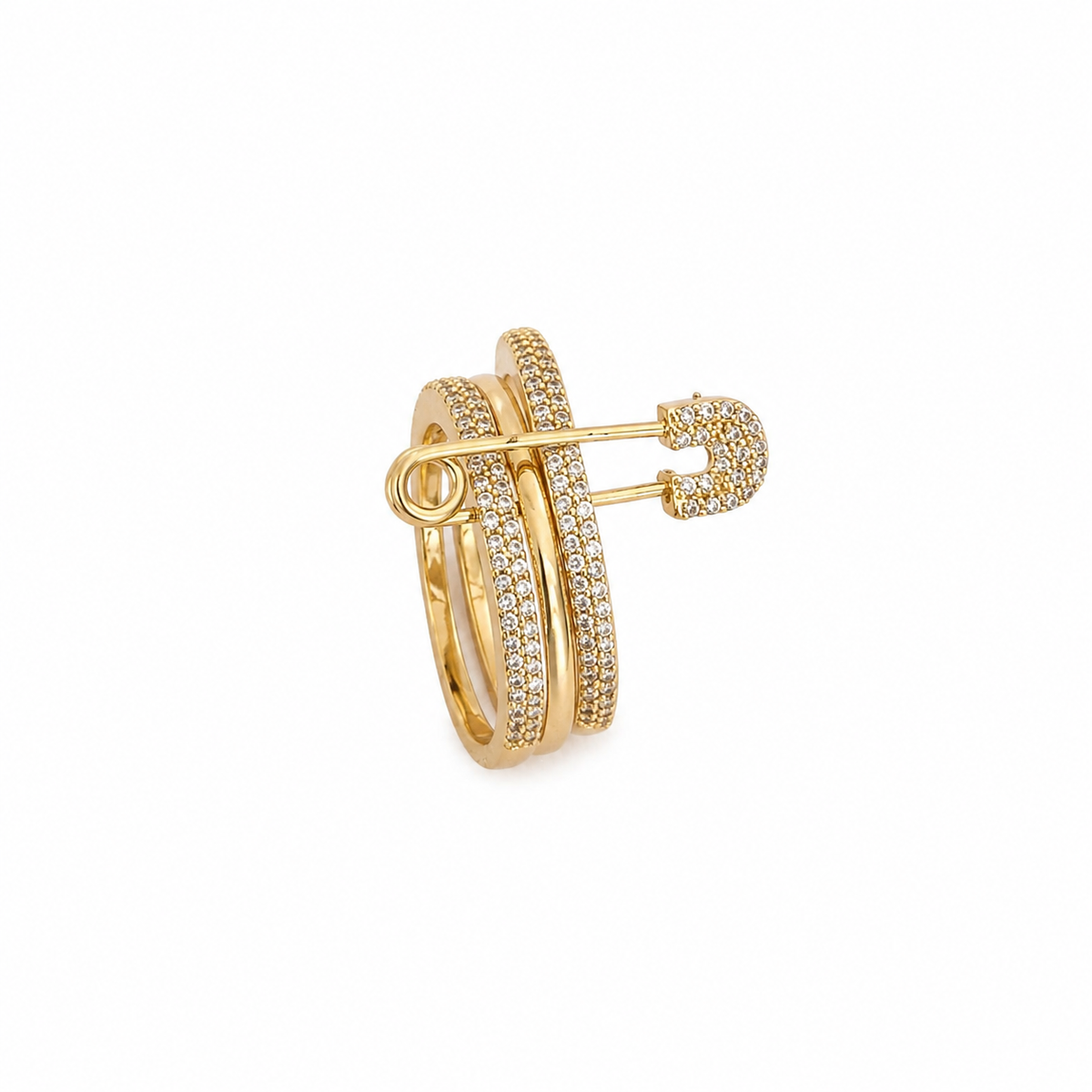 Anillo de imperdible dorado