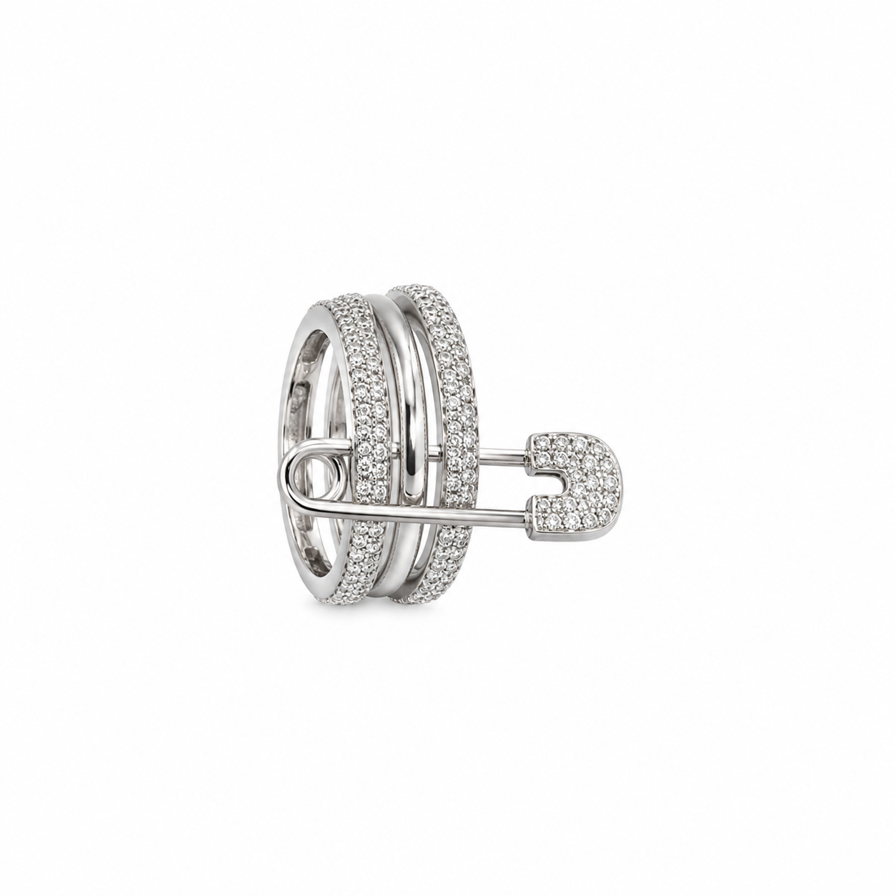 Silver Safety Pin RIng