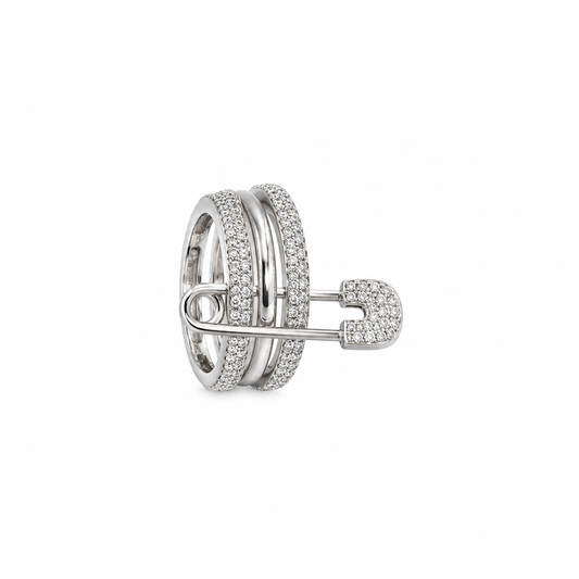 Silver Safety Pin RIng