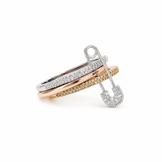 Rose Gold Safety Pin Ring