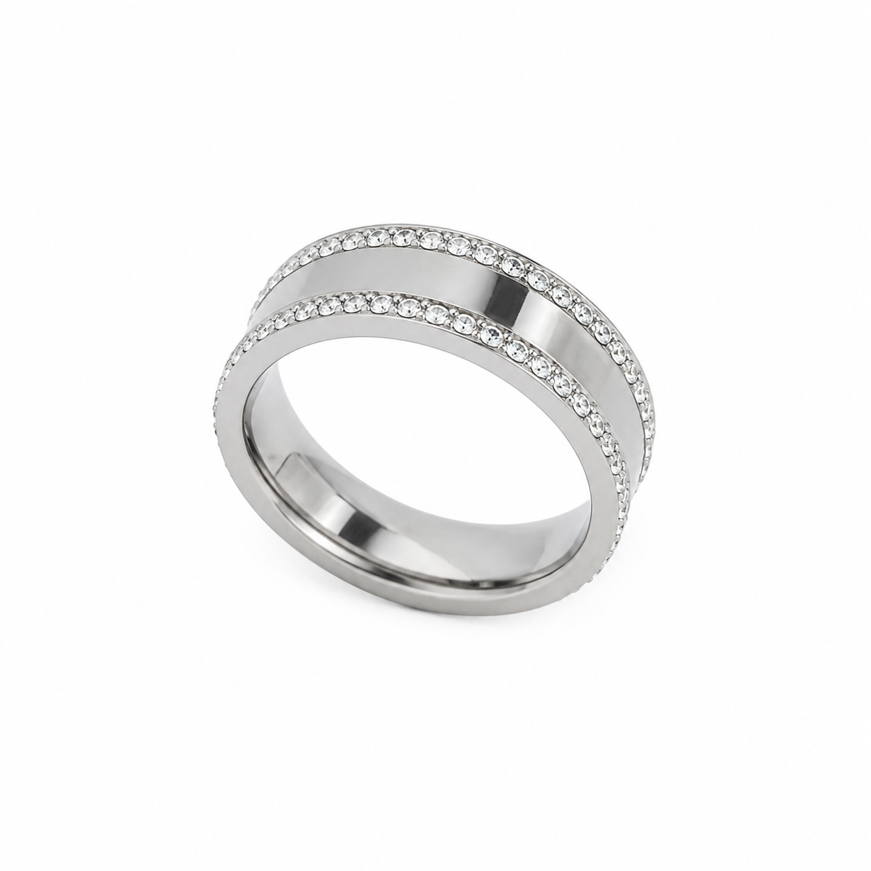 Silver Eternity CZ Ring