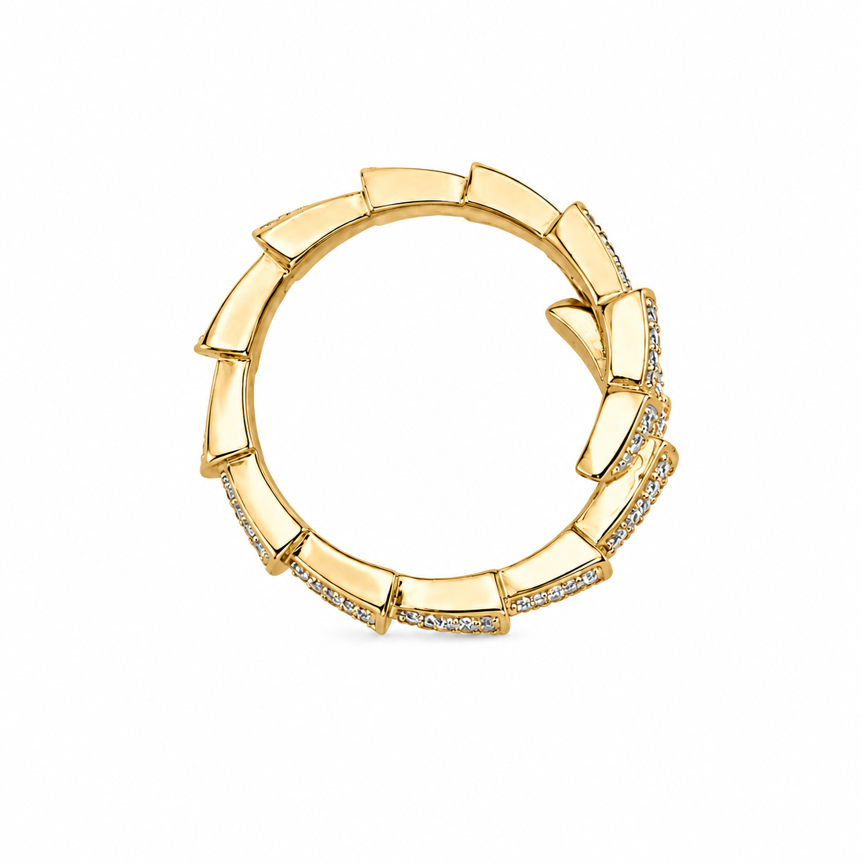Gold Serpentine CZ Ring