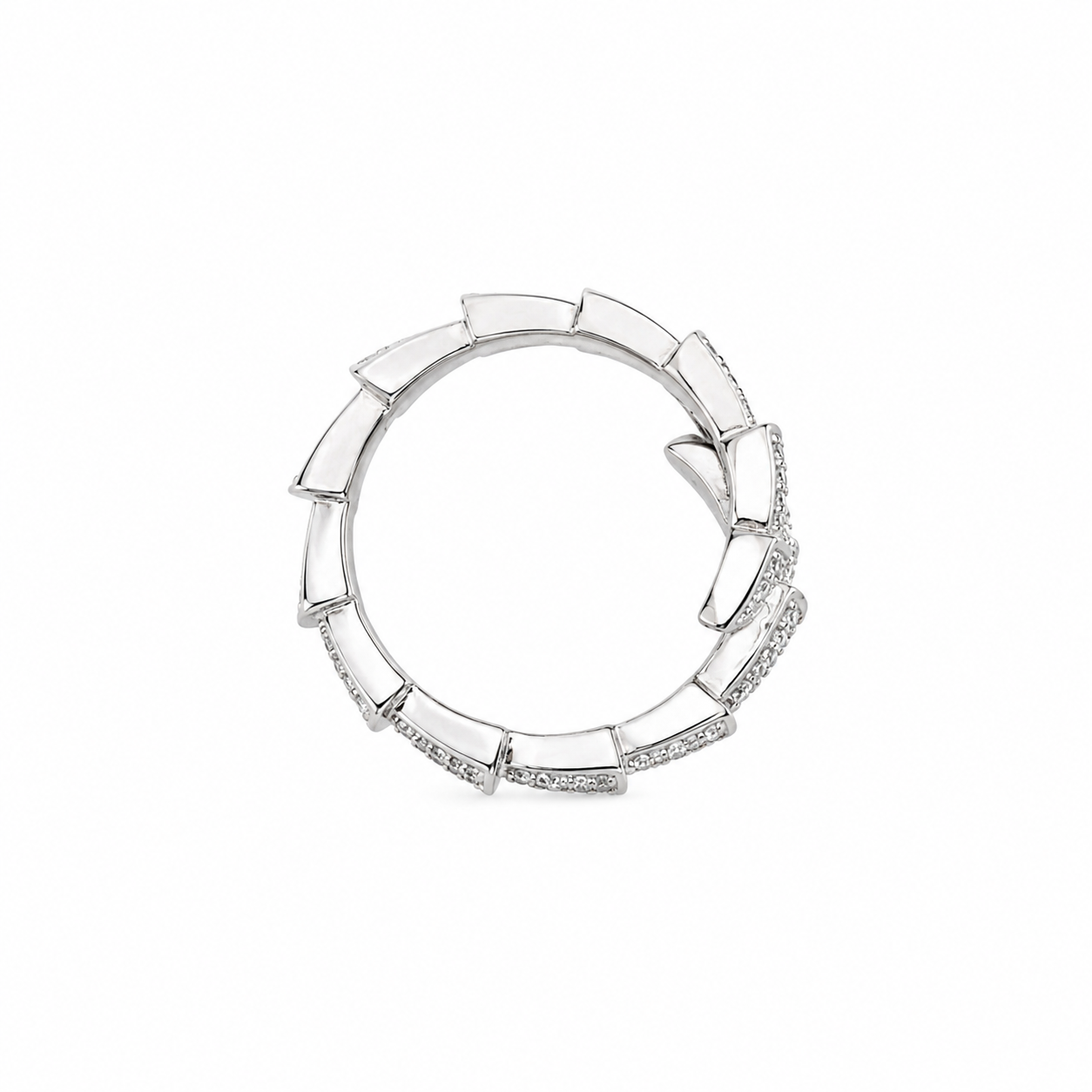 Silver Serpentine CZ Ring