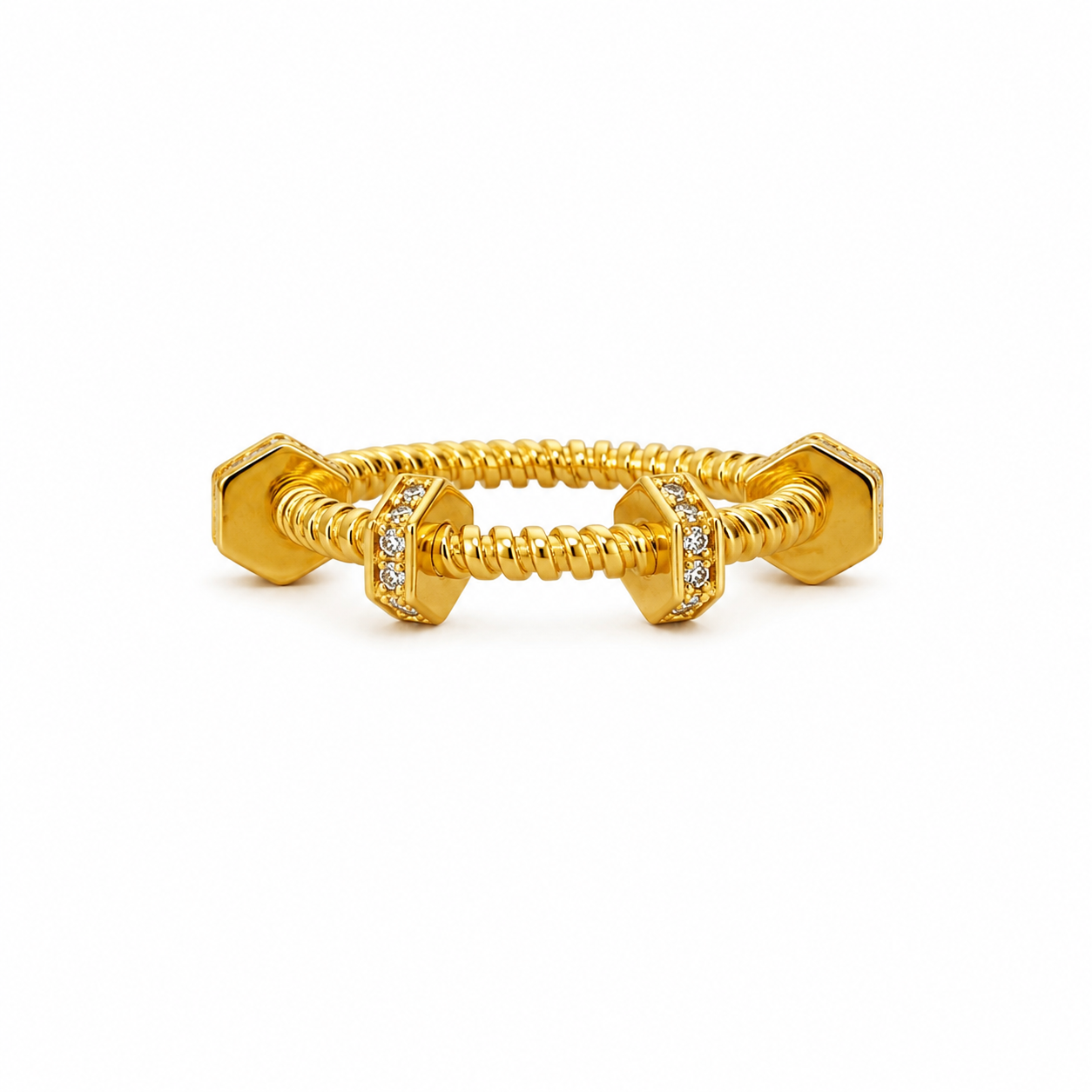 Gold Ecrou CZ Ring