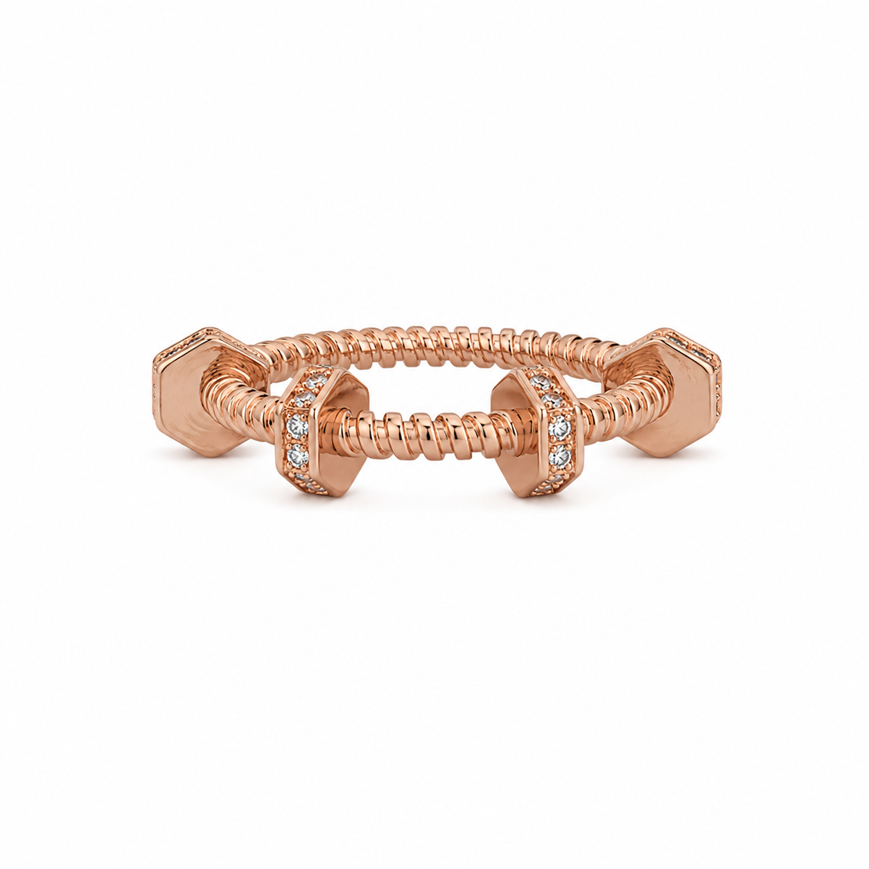 Rose Gold Ecrou CZ Ring