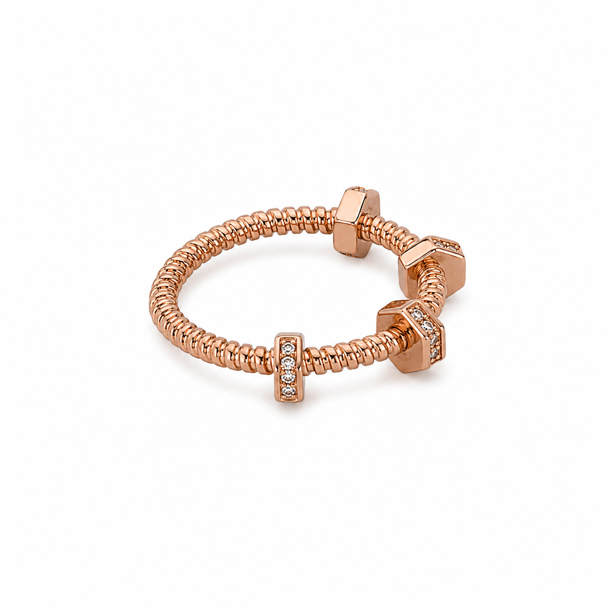 Rose Gold Ecrou CZ Ring