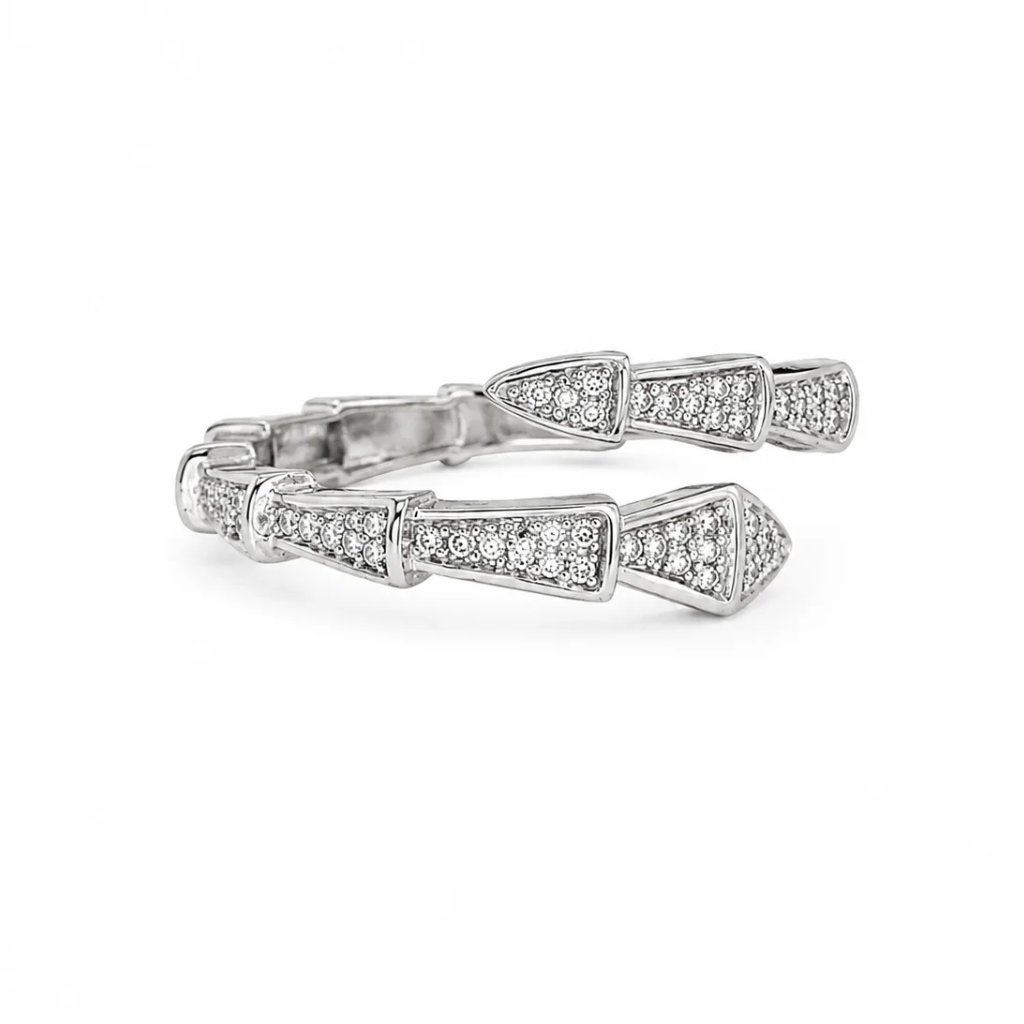 Silver Serpentine CZ Ring