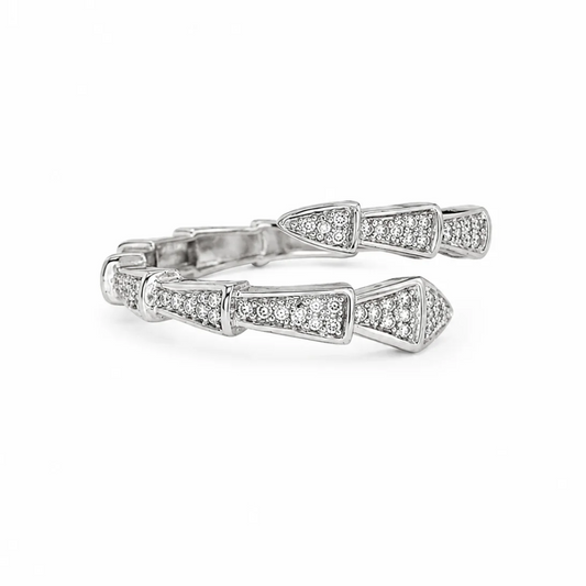Silver Serpentine CZ Ring