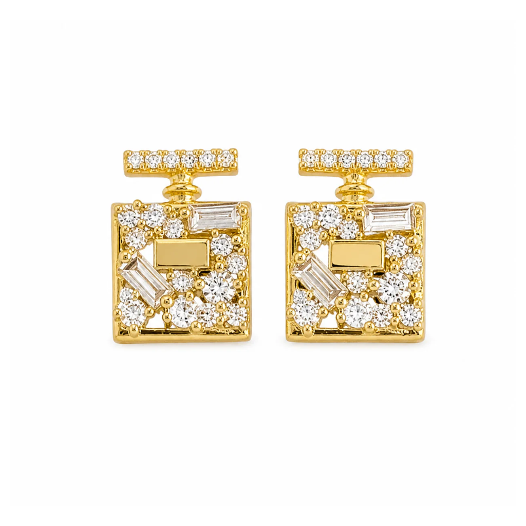 Perfume Bottle Stud Pierced Earrings
