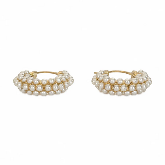 Gold Style Faux Pearl Drop Dangle Earrings