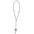 Silver Crystal Bead St. Jude Rosary Necklace