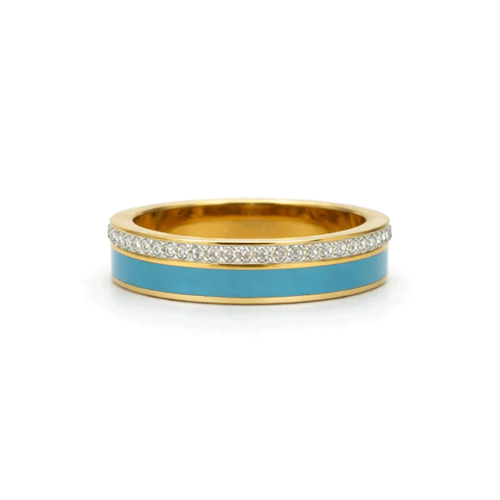 Gold Turquoise Classic Eternity Band