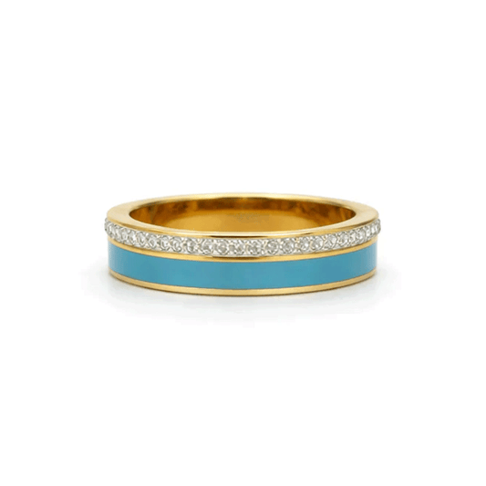 Gold Turquoise Classic Eternity Band