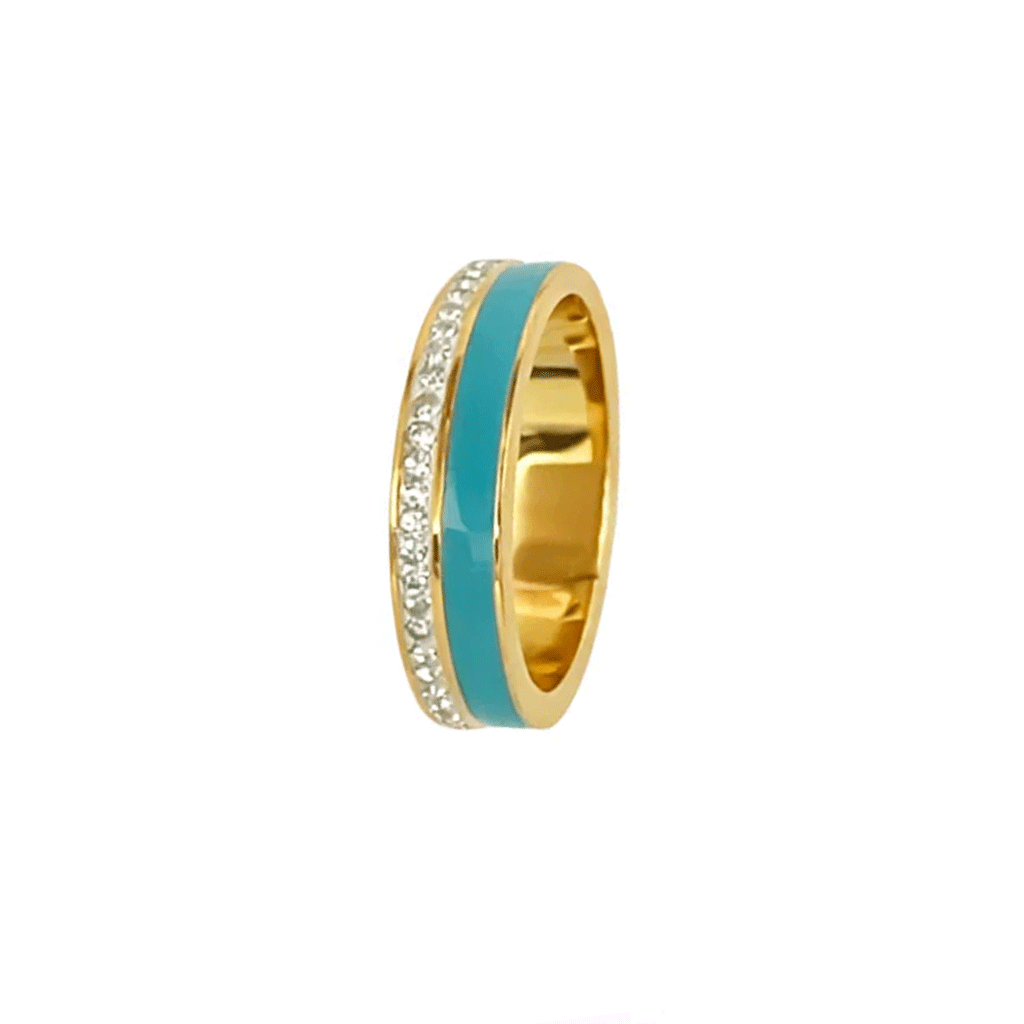 Gold Turquoise Classic Eternity Band