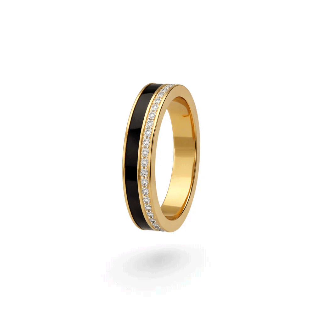 Gold Black Classic Eternity Band